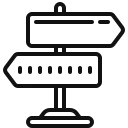 Black location marker icon with three horizontal lines representing text beside it.