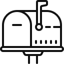 Minimalist mail icon depicting an envelope with a flap.